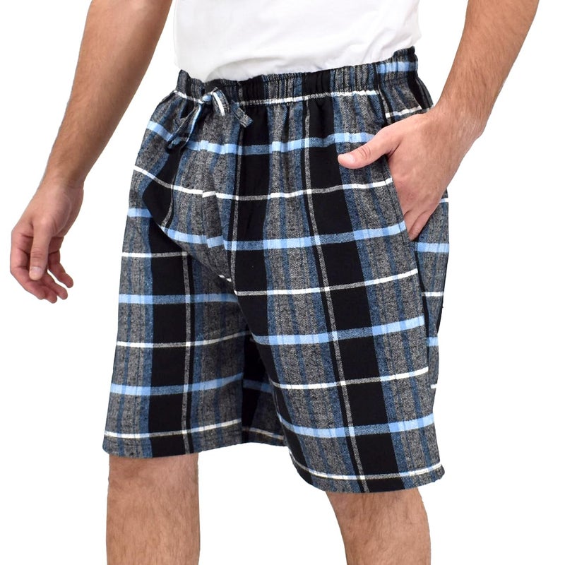 Andrew Scott Men's Cotton Flannel Knee Length Shorts | Drawstring & Pockets Boxer Sleep Shorts | Multi Packs - Image 2