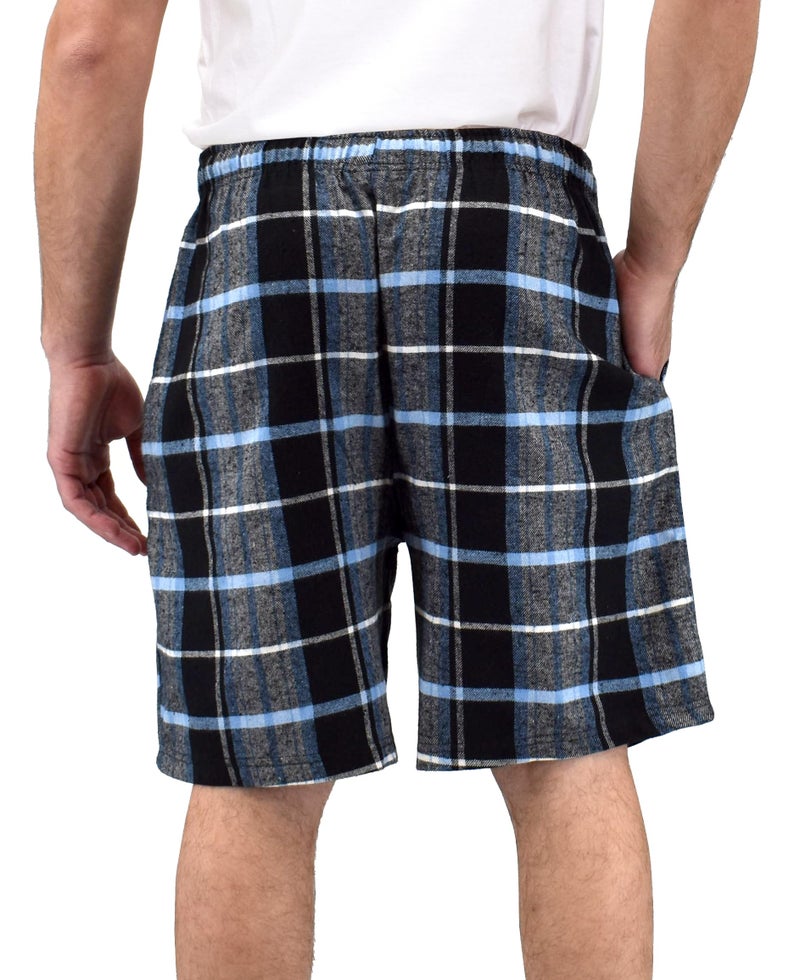 Andrew Scott Men's Cotton Flannel Knee Length Shorts | Drawstring & Pockets Boxer Sleep Shorts | Multi Packs - Image 3