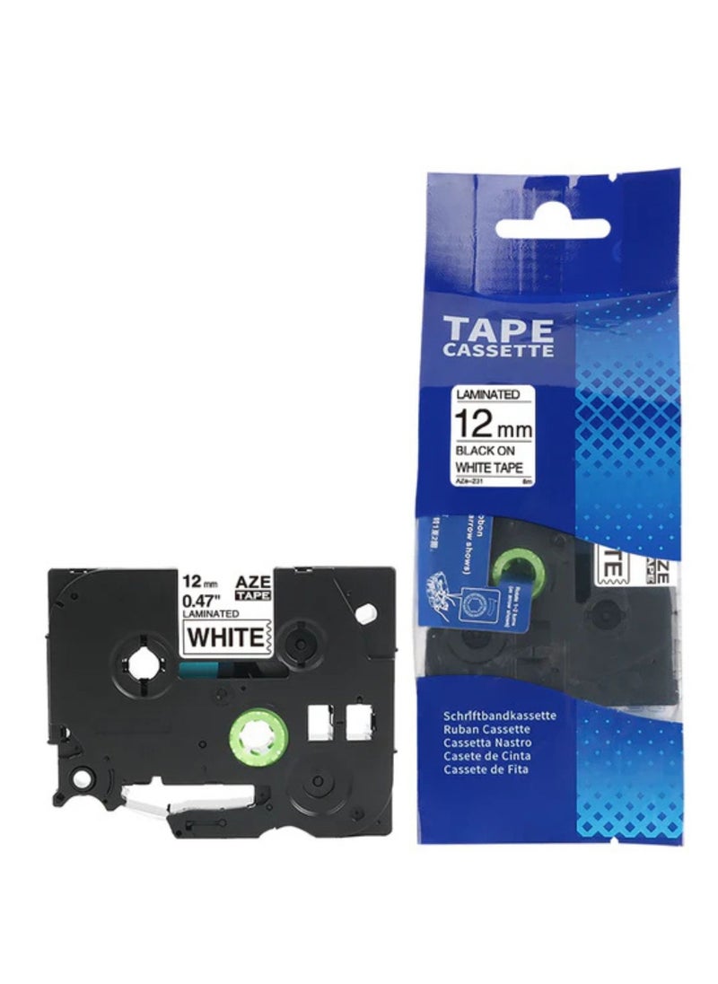 AIMO 12 mm x 8 meter Label Tape Cartridge for Brother P-Touch Label Printers 
