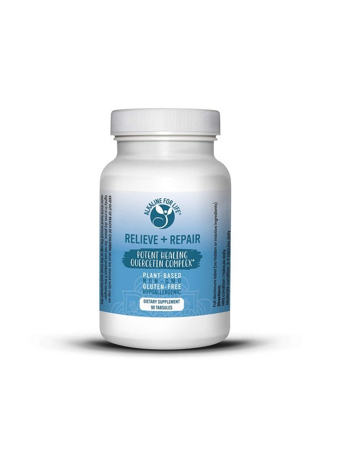 Alkaline for Life تخفيف + إصلاح كيرسيتين 1000 ملغ، مسحوق عصير الرمان، مكمل مضادات الأكسدة OPC - كيرسيتين ثنائي الهيدرات النقي - الشكل المفضل للامتصاص الحيوي (90 قرص) - Image 1