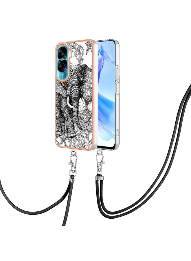 S-TOP Case For Honor 90 Lite 5G Electroplating Dual-side IMD Phone Case with Lanyard - Image 1