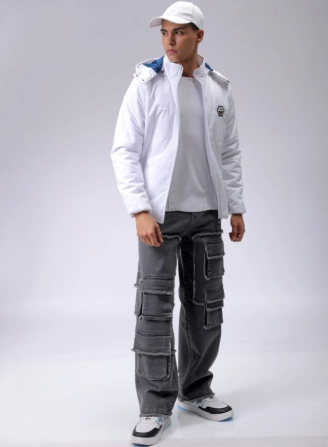 شركة المرآب الهندية Men Slim Fit Solid Bomber Jackets