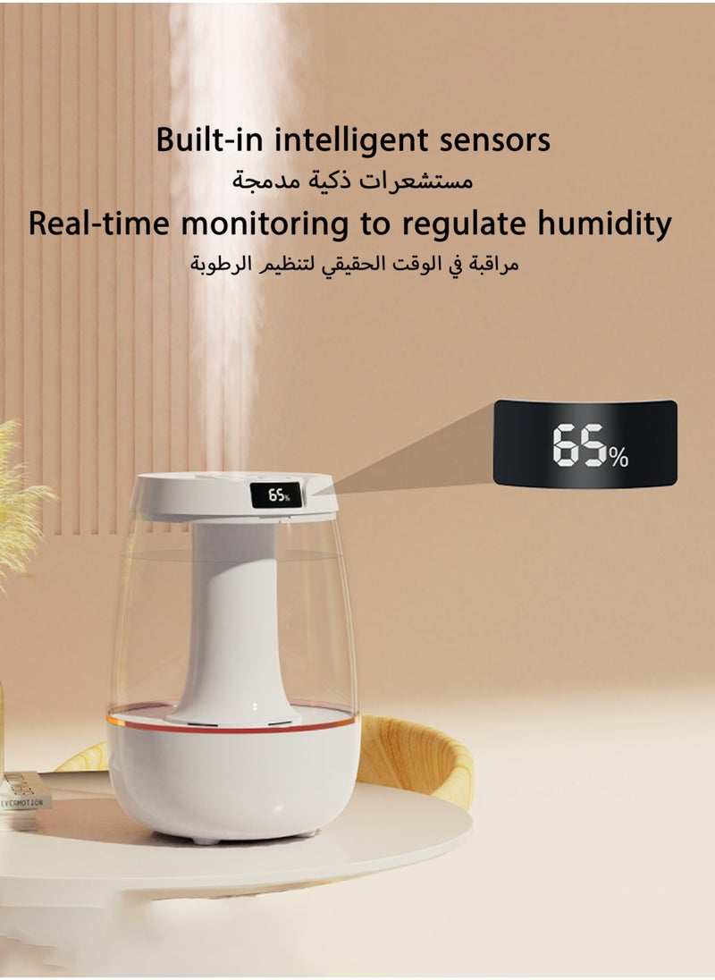 Jourvent Large Appliances Humidifier – 4L, Ultra-Fine Mist, Whisper-Quiet, Dual Jet, 200ML/H for Home & Bedroom.  - Image 3