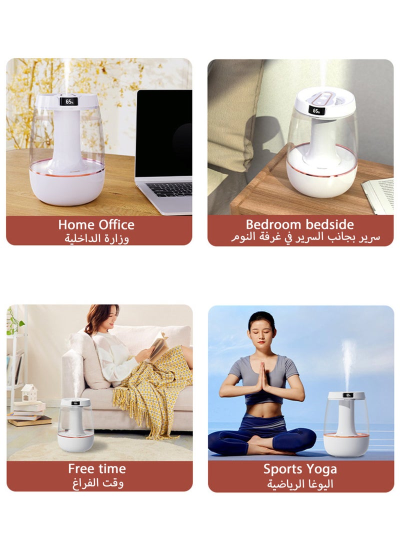 Jourvent Large Appliances Humidifier – 4L, Ultra-Fine Mist, Whisper-Quiet, Dual Jet, 200ML/H for Home & Bedroom.  - Image 4