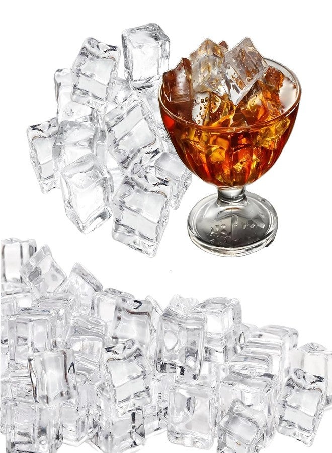 Mecefeno Fake Ice, 0.7'' Fake Ice Cubes Clear Acrylic Ice Cubes Vase Fillers for Centerpieces Square Rock Diamond Crystals for Photography Accessories Props Wedding Decoration Vase Fillers - 30 PCS - Image 1