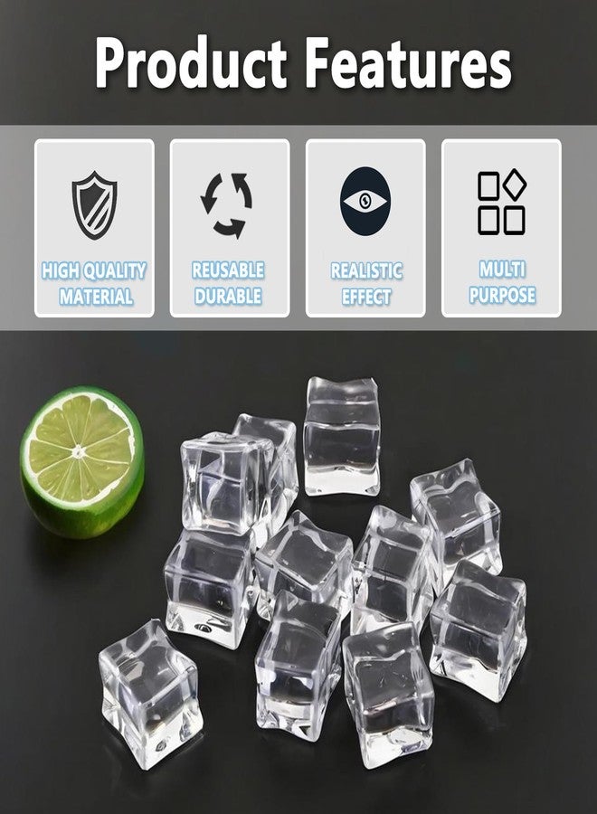 Mecefeno Fake Ice, 0.7'' Fake Ice Cubes Clear Acrylic Ice Cubes Vase Fillers for Centerpieces Square Rock Diamond Crystals for Photography Accessories Props Wedding Decoration Vase Fillers - 30 PCS - Image 3