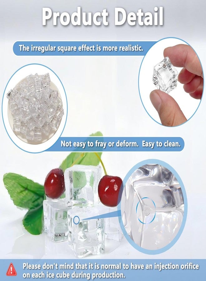 Mecefeno Fake Ice, 0.7'' Fake Ice Cubes Clear Acrylic Ice Cubes Vase Fillers for Centerpieces Square Rock Diamond Crystals for Photography Accessories Props Wedding Decoration Vase Fillers - 30 PCS - Image 4