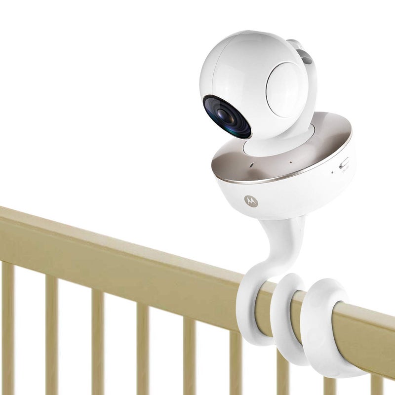 iTODOS Baby Monitor Mount Compatible with Arlo,Owlet,Goodbaby,Hellobaby,ANMEATE,Vtech,Motorola Baby Monitor and Most Universal Monitors Camera,Versatile Twist Mount Without Tools or Wall Damage-White - Image 1