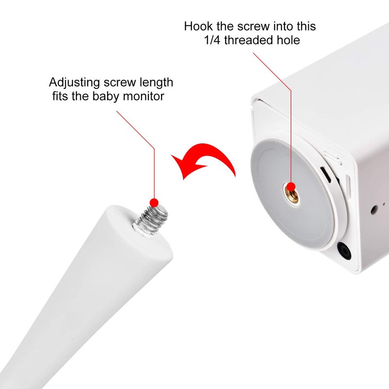 iTODOS Baby Monitor Mount Compatible with Arlo,Owlet,Goodbaby,Hellobaby,ANMEATE,Vtech,Motorola Baby Monitor and Most Universal Monitors Camera,Versatile Twist Mount Without Tools or Wall Damage-White - Image 4
