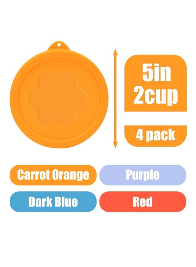 VIOTIIN 2 Cup Silicone Replacement Lids Storage Cover for Pyrex 7200-PC and Anchor Hocking Glass Bowls (Container not Included) 4 Pack Microwave, Dishwasher and Freezer Safe - Image 2