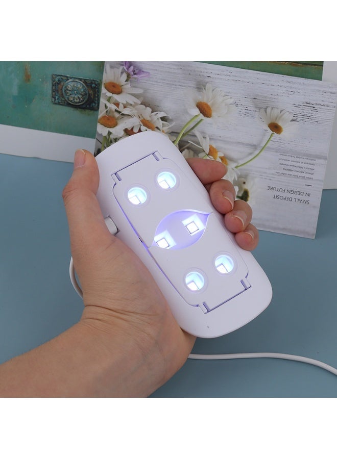 LANGMANNI Mini Foldable Handheld UV LED Nail Lamp Mouse Shape Portable Nail Dryer for Gel Polish - Image 2