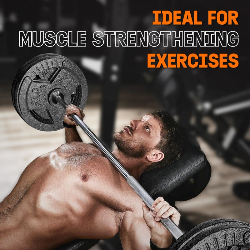Yes4All Tri-Grip Handles Olympic Weight Plates/Cast Iron Weight Plates, Suitable for Barbell Exercises, Strength, Flexibility Training - 2.5LB (Single) - Image 5