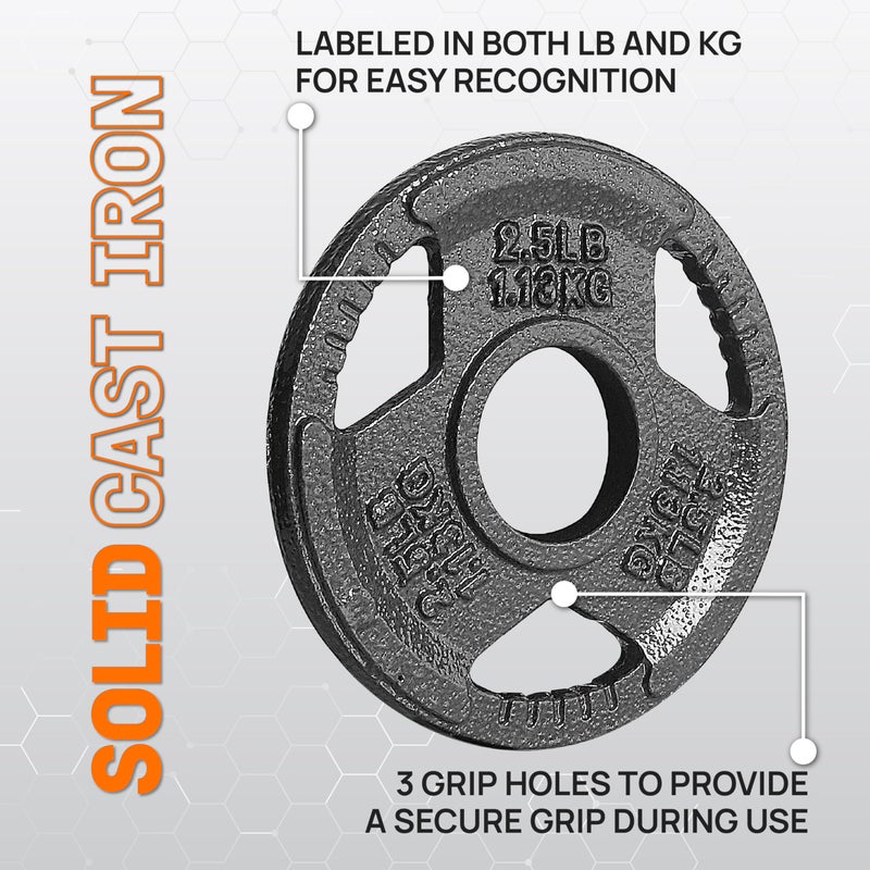 Yes4All Tri-Grip Handles Olympic Weight Plates/Cast Iron Weight Plates, Suitable for Barbell Exercises, Strength, Flexibility Training - 2.5LB (Single) - Image 3