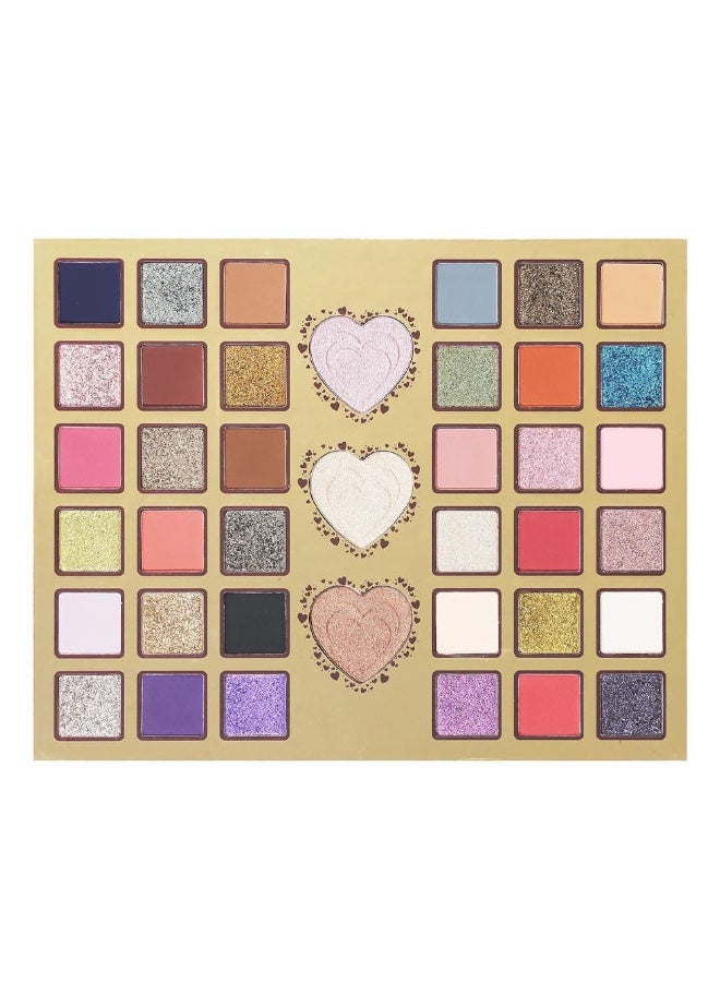 شوبارل لوحة SHOPAAREL "Heartbeat" لظلال العيون والهايلايتر - تتميز بألوان غنية وعالية الصبغة بلمسات نهائية مطفأة (مات) ولامعة ومعدنية، وتوفر ثباتاً طويلاً وسهولة في الدمج. - Image 1