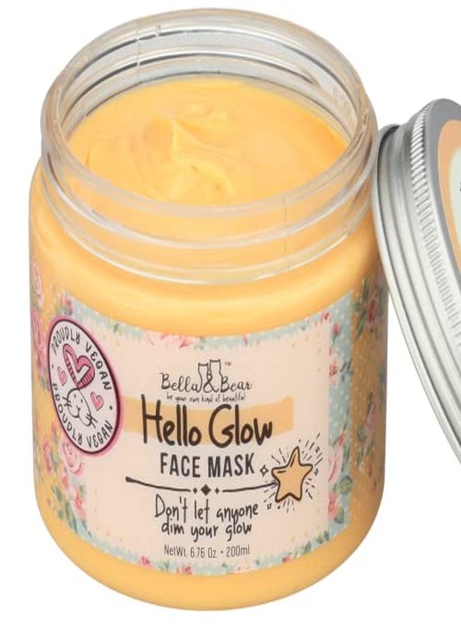 Bella and Bear Bella & Bear Hello Glow Face Mask Skin Care 6.7Oz Kaolin Clay Mask With Cocoa Seed, Shea Butter Vegan Brightening Face Masks For Fresh And Hydrated Skin Ideal Beauty Mask For All Skin Types  - Image 1
