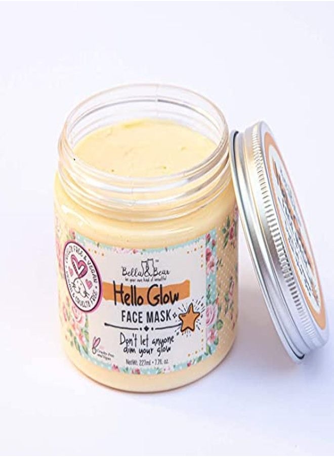 Bella and Bear Bella & Bear Hello Glow Face Mask Skin Care 6.7Oz Kaolin Clay Mask With Cocoa Seed, Shea Butter Vegan Brightening Face Masks For Fresh And Hydrated Skin Ideal Beauty Mask For All Skin Types  - Image 3