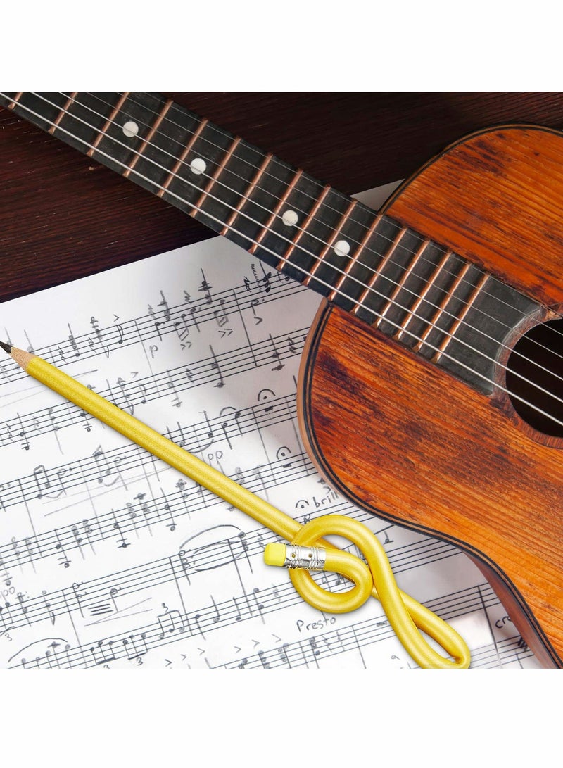 KASTWAVE Music Pencils 14 Pieces Musical Note Assorted Colorful Wooden Treble Clef Bent Pencil for Artists Kids Students Home Office School Supplies - Image 2