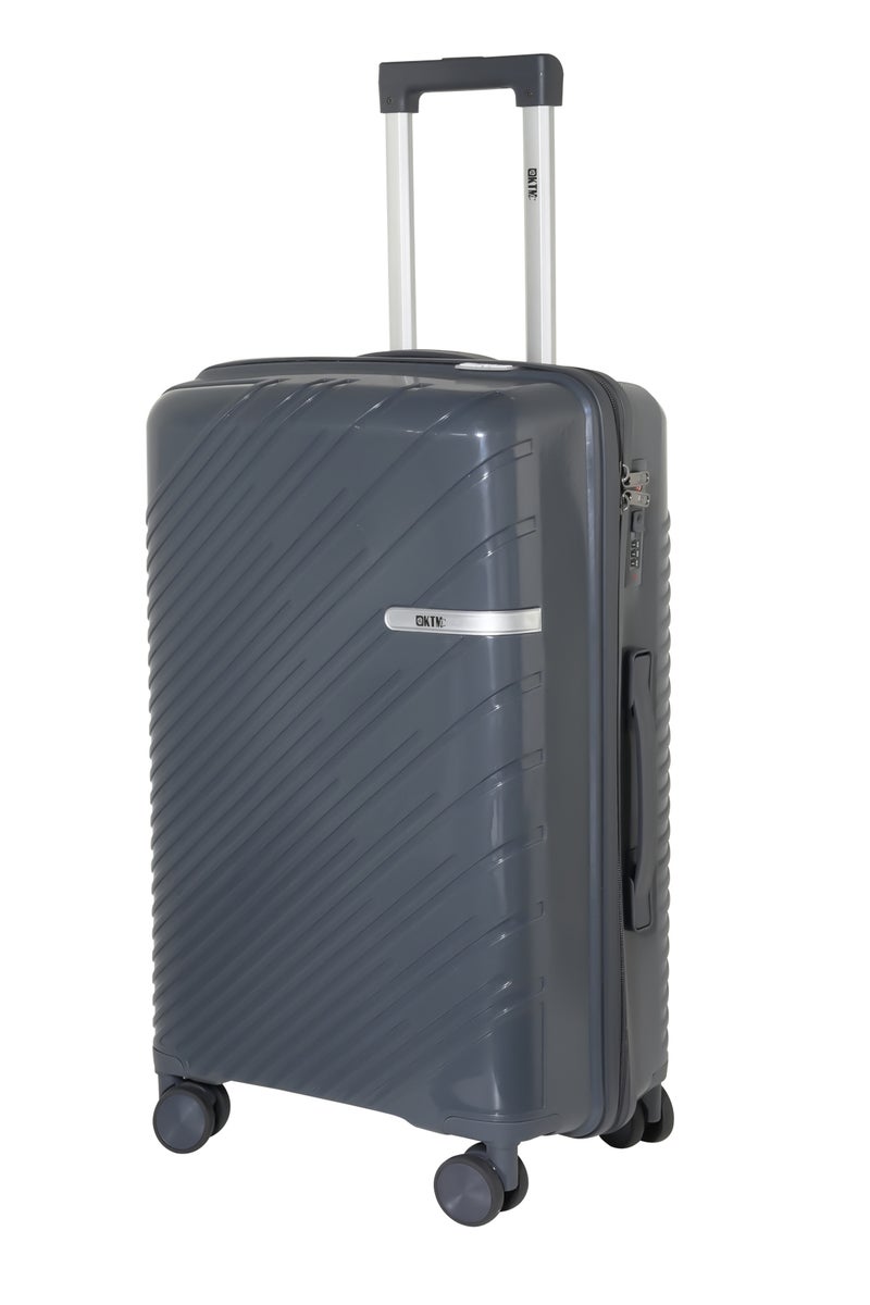 KTMC Polypropylene Luggage 24 inch Check-in Suitcases, H-8882 Dark Grey - Image 1