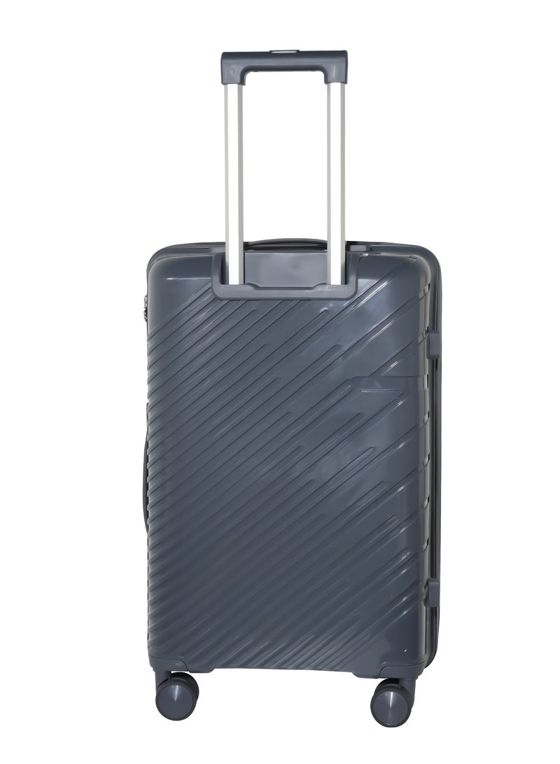 KTMC Polypropylene Luggage 24 inch Check-in Suitcases, H-8882 Dark Grey - Image 2