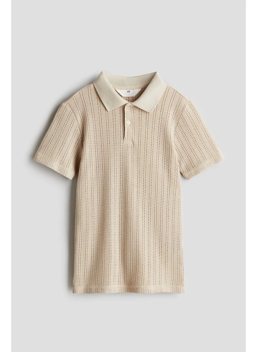 H&M Pointelle-Knit Polo Shirt