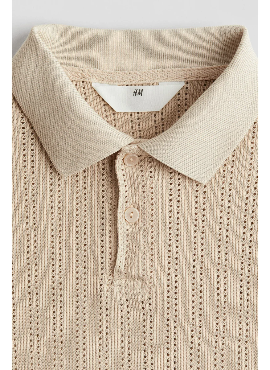 H&M Pointelle-Knit Polo Shirt