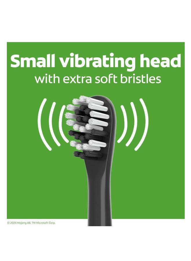 Colgate فرشاة أسنان للأطفال تعمل بالبطارية من ماينكرافت، فرشاة أسنان للأطفال ناعمة جداً مع بطارية AA واحدة مرفقة، مصممة للأطفال من عمر 3 سنوات وما فوق، تحتوي على مفتاح تشغيل وإيقاف سهل، مقبض مسطح، عدد 1 - Image 2