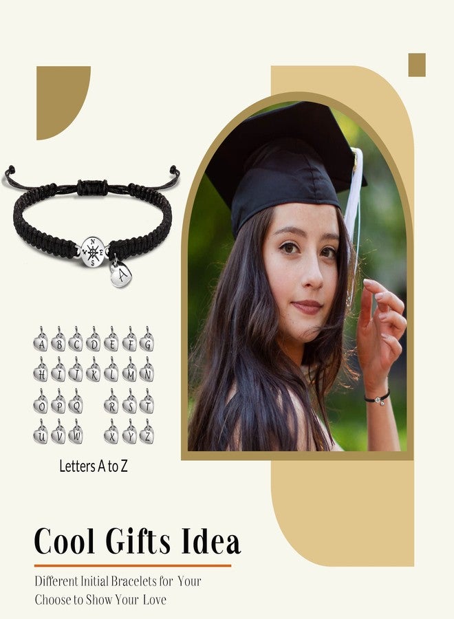 Btysun Middle School Graduation Gifts for Her Him 2025 Initial Bracelets for Women Men Teens Adjustable Braided Letter S Charm Link Birthday Christmas Jewelry - Image 2