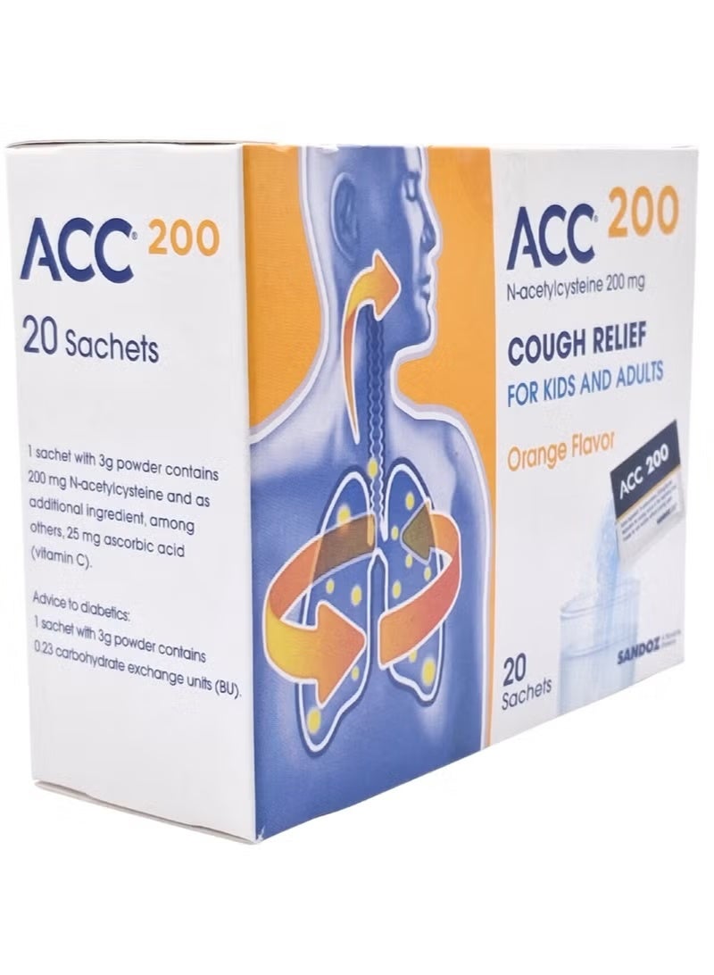 ACC أقراص ACC 200mg 20 قطعة – أسيتيل سيستئين لتخفيف المخاط - Image 1