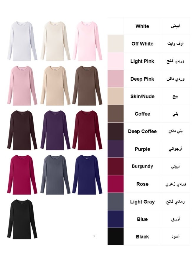 Nawa3em Women's Longline Innerwear Top - Soft Viscose Modest Base Layer - Long Sleeve Hip-Covering Undershirt for Hijab - Image 1