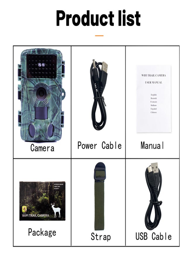 2.7K 60MP WiFi Trail Camera Night Vision Waterproof Hunting Camera with 2 Inch Screen for Outdoor Wildlife Monitoring - Image 5