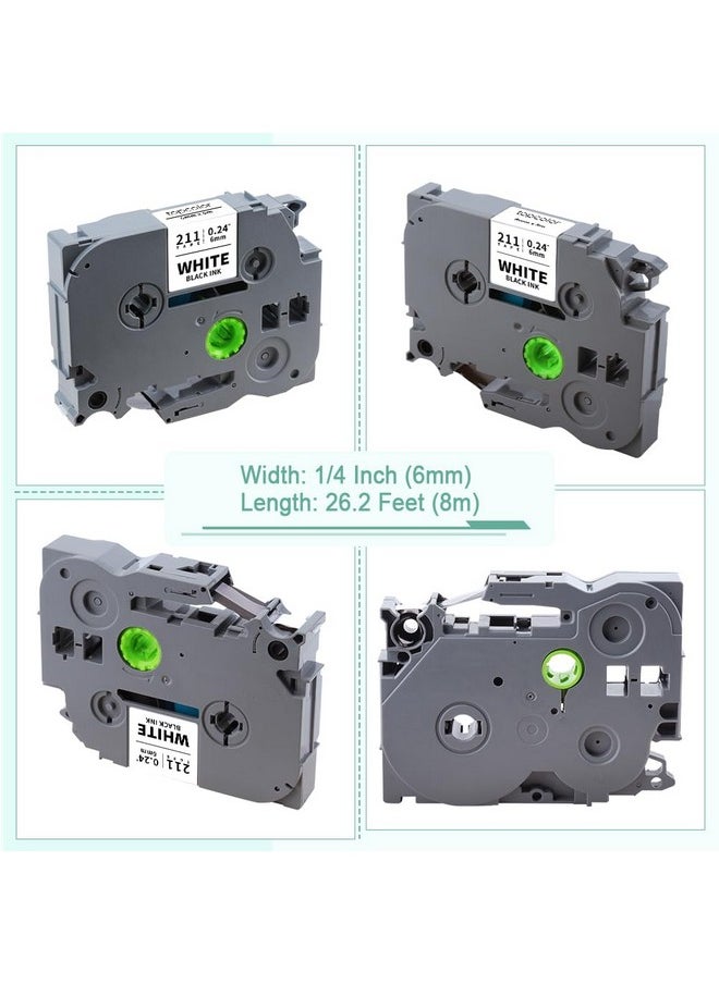 Topcolor 6-Pack Tze 6Mm 0.23" Label Tape Compatible For Brother P Touch Label Tape 6Mm Laminated Tze211 Tze111 Tze411 Tze511 Tze611 Tze711 Tz Tape 1/4" For Ptd220 Pth100 Pth110 Ptd202 Ptd210 Ptd600  - Image 4