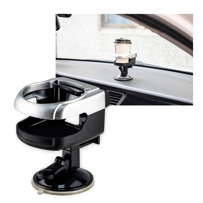 Potauto 2-in-1 Universal Car Drink Holder with Air Vent Clip & Suction Mount – Portable Beverage Can Holder for Dashboard or AC Vent Use - Image 1