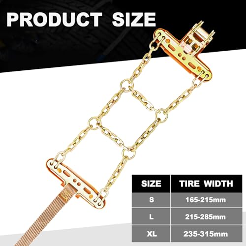 Datanly 20-Pack for Full Vehicle 4 Tires, Adjustable Snow Chains for Tire Size 215-285mm, Quick Fit Easy Installation, Heavy Duty Non Skid Suv Truck Pickup - Image 2