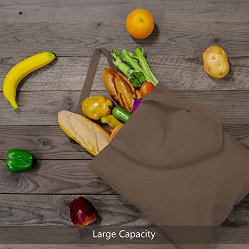 TOPDesign 12-Pack Economical 16"x15" Brown Cotton Tote Bag, Lightweight Medium Reusable Grocery Shopping Cloth Bags, Suitable for DIY, Advertising, Promotion, Gift, Activity - Image 4