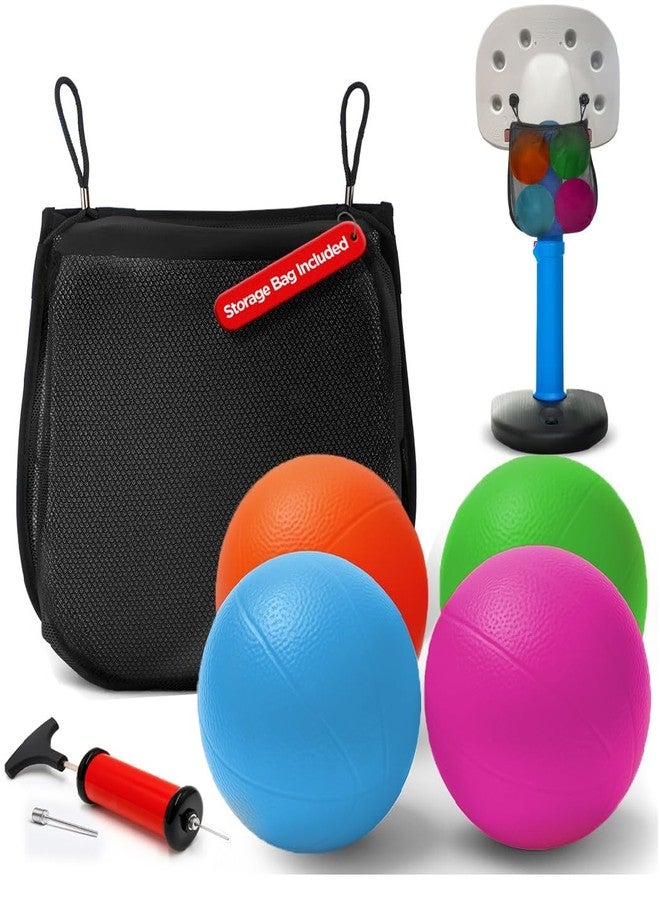 GALVANOX 4-Pack 6" Replacement Balls for Little Tikes Basketball Hoop with Mesh Storage Bag, Soft Inflatable Mini Toy Balls for Kids, Lightweight Soft Small Multi-Color Set (Includes Air Pump) - Image 1
