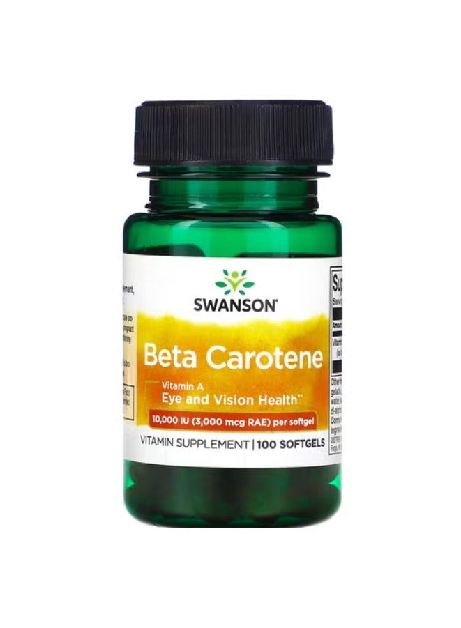 Beta Carotene 10000 IU (3000 mcg RAE) 100 Softgels