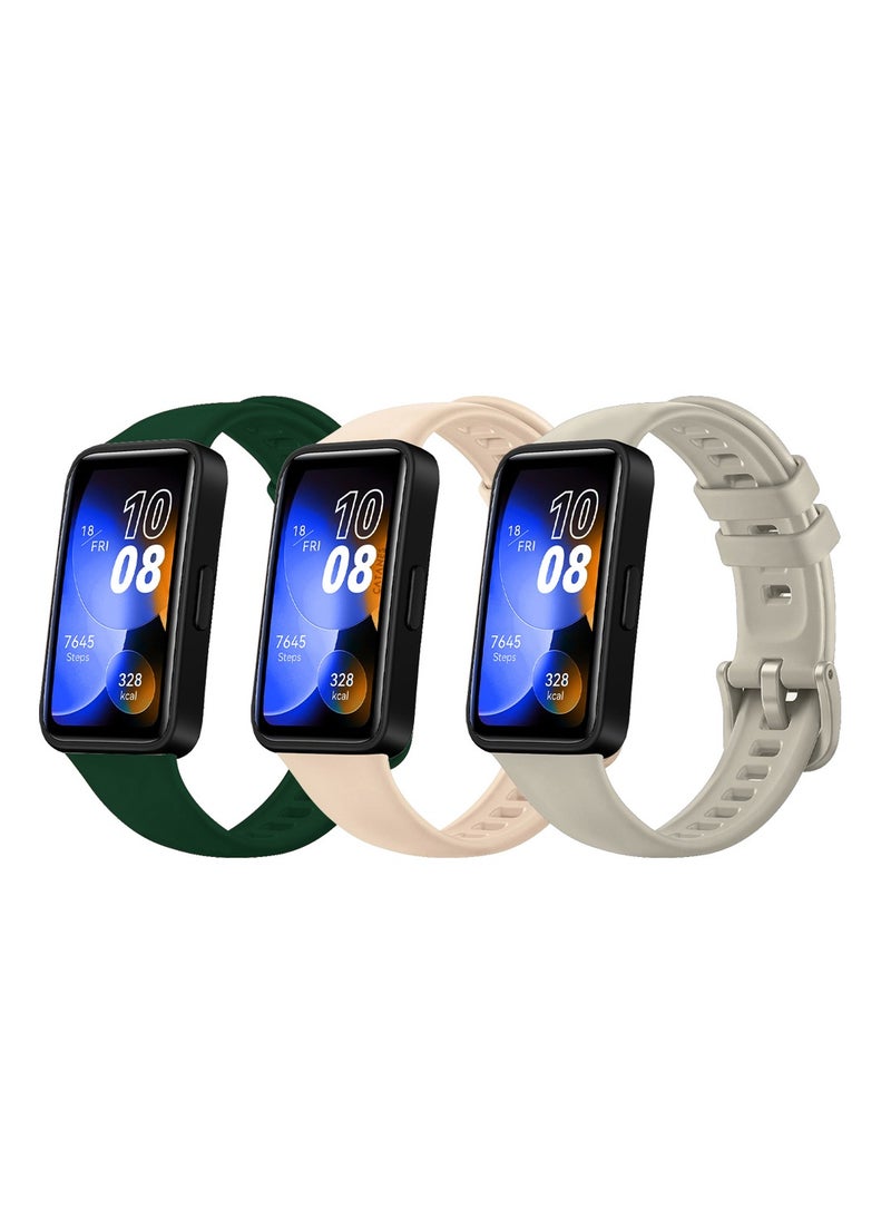 3 Packs Of Huawei Band 8 Watch Band for Men Women Sport Watch Strap Lightweight Silicone Replacement Band Multicolour