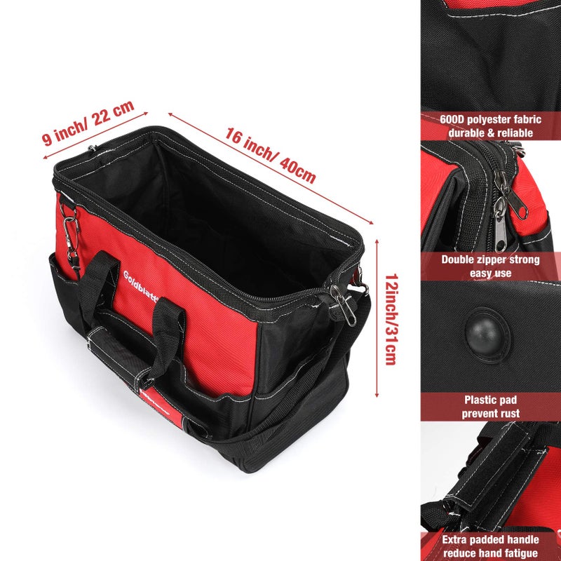 Goldblatt مجموعة أدوات البناء اليدوية من جولدبلات 8 قطع تشمل مجرفة إنهاء، مجرفة قياس، مجرفة، حافة، عائم سبائك مصنوعة، عائم خشبي وملف سلكي، منظمة في حقيبة أدوات - Image 4