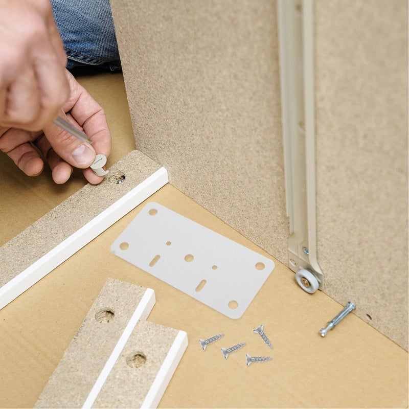 10Pcs 0 85mm Thick Steel Cabinet Hinge Repair Plates With Screws For Door Reinforcement - Image 5