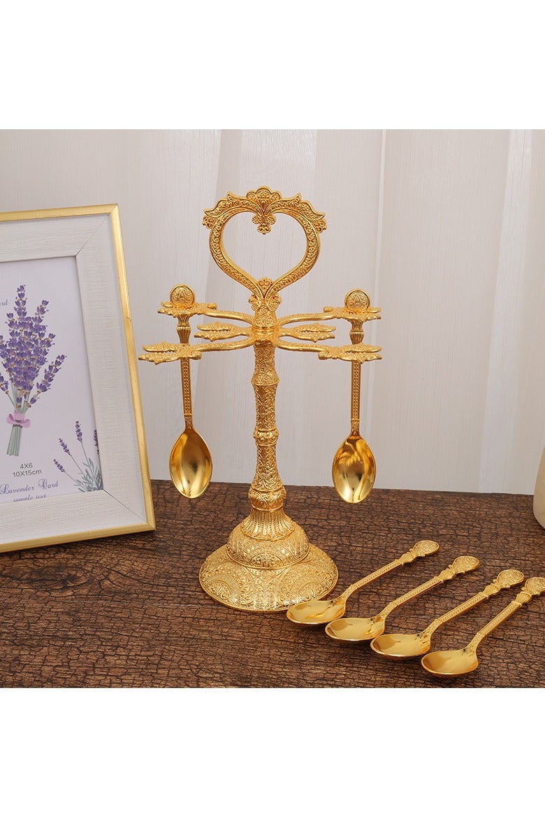 general Spoon storage rack set European style kitchen elegant metal craft cutlery spoon holder - Image 2