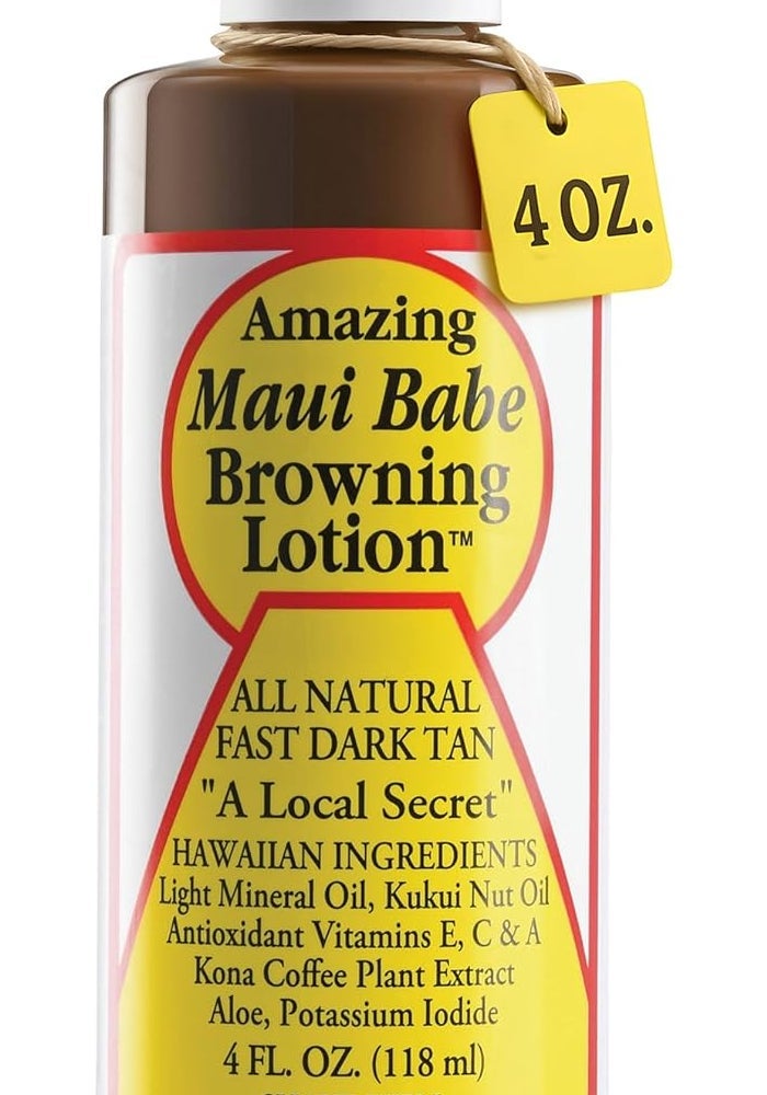 Maui Babe Browning Lotion - All Natural Fast Dark Tan - 4oz - Image 1