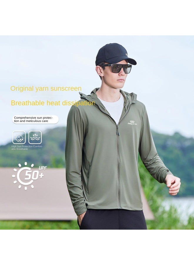 Jeep Original Yarn Sun Protection】upf50+ Cool Summer Lightweight Full-coverage Breathable Hooded Sun Shirt - Image 2