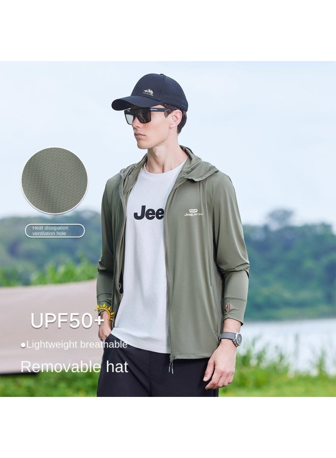 Jeep Original Yarn Sun Protection】upf50+ Cool Summer Lightweight Full-coverage Breathable Hooded Sun Shirt - Image 5