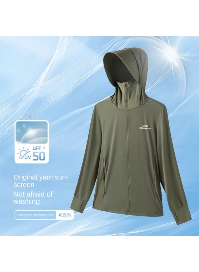 Jeep Original Yarn Sun Protection】upf50+ Cool Summer Lightweight Full-coverage Breathable Hooded Sun Shirt - Image 4