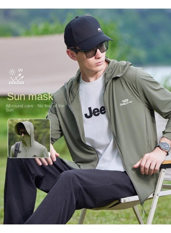 Jeep Original Yarn Sun Protection】upf50+ Cool Summer Lightweight Full-coverage Breathable Hooded Sun Shirt - Image 1