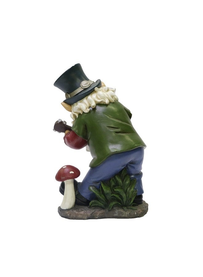 Nature's Mark Rock n Roll Gnome in a Band Playing Guitar Resin Statue Figurine Home Garden Decorative Accent Décor (9" H) - Image 2