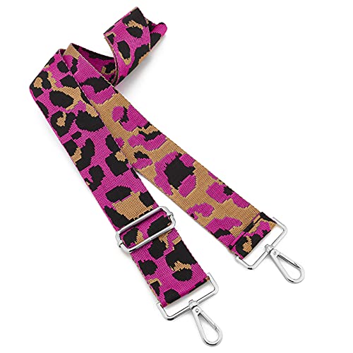 ZOOEASS Silvery Buckles Wide Shoulder Strap Adjustable Replacement Belt Guitar Style Crossbody Bag Handbag Strap Multicolor Canvas Straps(wide: 1.97"(5CM),Long:49.2in) (Leopard9) - Image 2