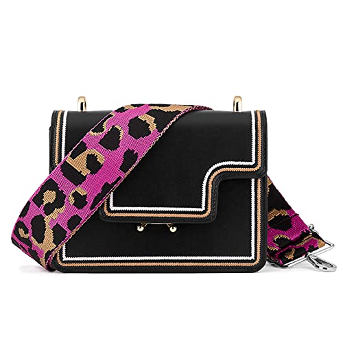 ZOOEASS Silvery Buckles Wide Shoulder Strap Adjustable Replacement Belt Guitar Style Crossbody Bag Handbag Strap Multicolor Canvas Straps(wide: 1.97"(5CM),Long:49.2in) (Leopard9) - Image 5