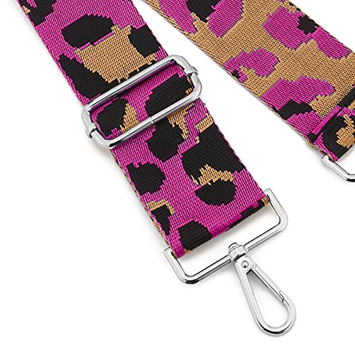 ZOOEASS Silvery Buckles Wide Shoulder Strap Adjustable Replacement Belt Guitar Style Crossbody Bag Handbag Strap Multicolor Canvas Straps(wide: 1.97"(5CM),Long:49.2in) (Leopard9) - Image 3