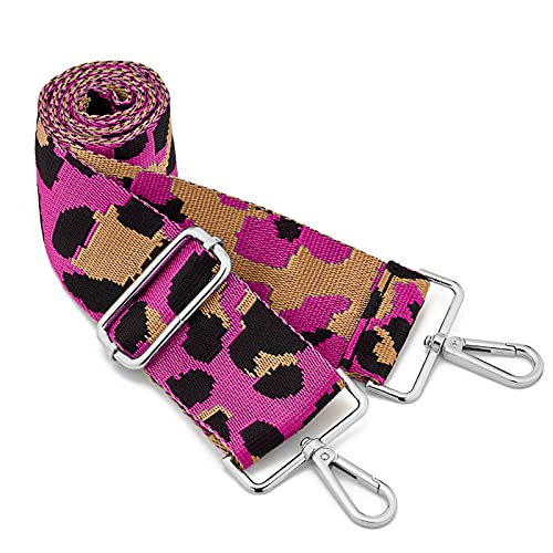 ZOOEASS Silvery Buckles Wide Shoulder Strap Adjustable Replacement Belt Guitar Style Crossbody Bag Handbag Strap Multicolor Canvas Straps(wide: 1.97"(5CM),Long:49.2in) (Leopard9) - Image 1